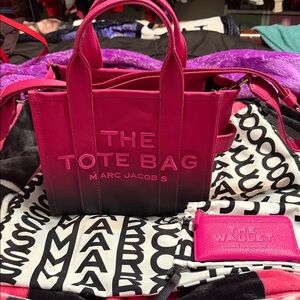 Marc Jacobs Fuchsia and Black Tote Bag